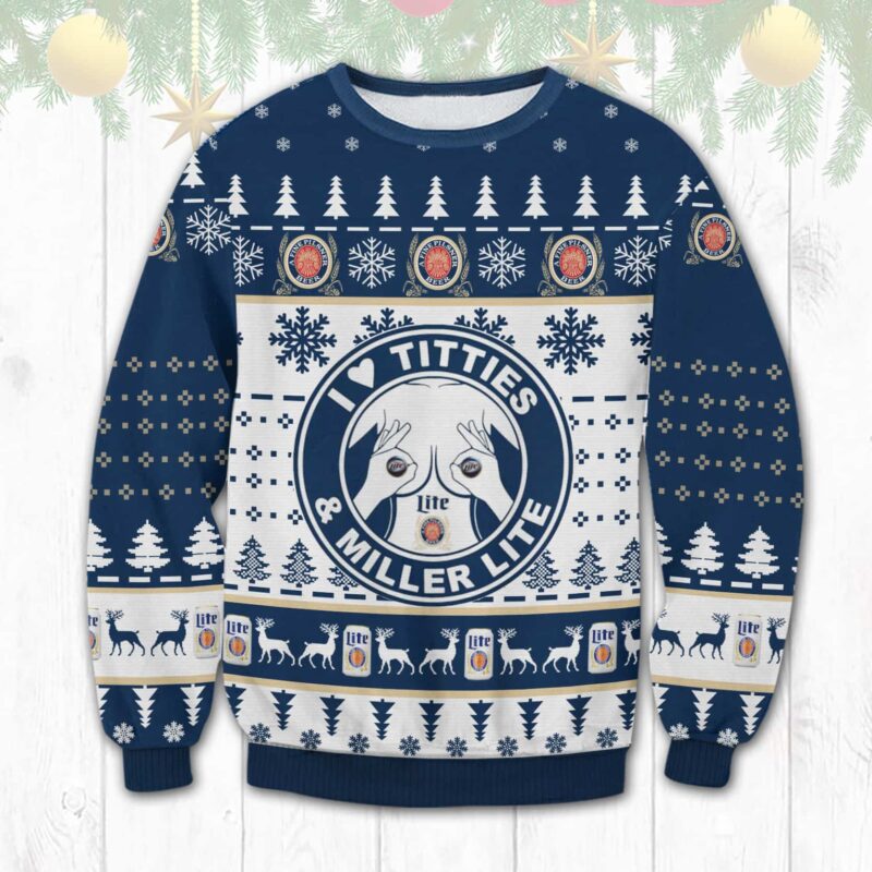 Miller Lite Titties Funny Ugly Sweater