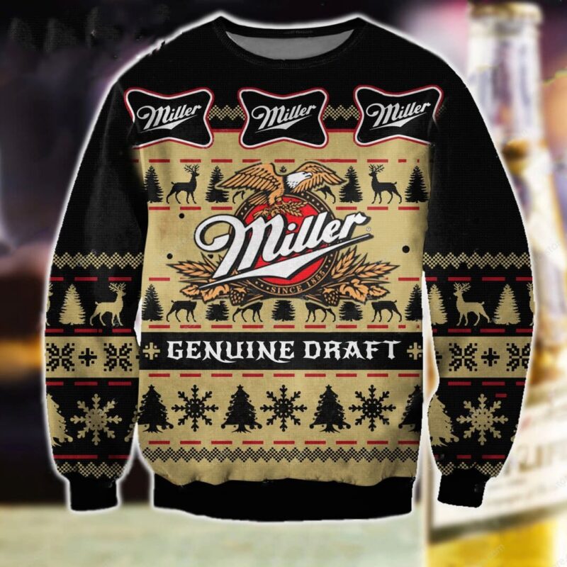 Miller Genuine Draft Beer Ugly Christmas Sweater