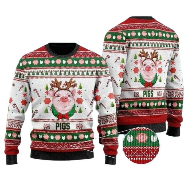 Pig Reindeer Cute Gift Ugly Christmas Sweater