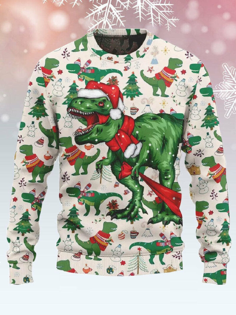 Christmas Dinosaur Ugly Sweater