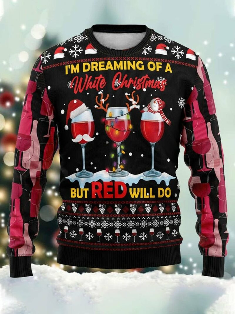 Wine Red Christmas Ugly Christmas Sweater