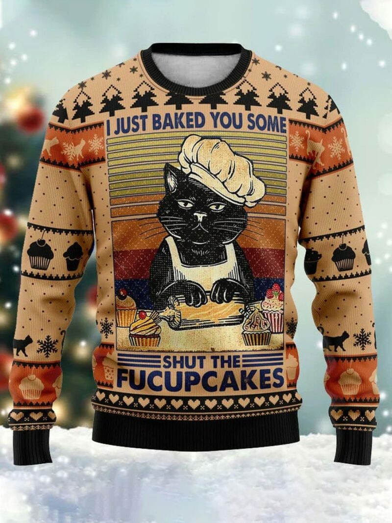 Shut The Fucupcakes Christmas Ugly Christmas Sweater