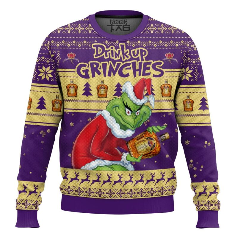 Drink Up Grinches Crown Royal Ugly Sweater