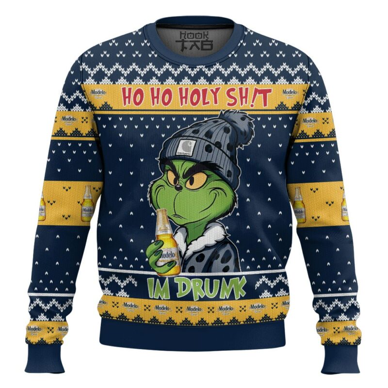 Ho Ho Holy Sh!t Im Drunk Modelo Grinch Ugly Sweater