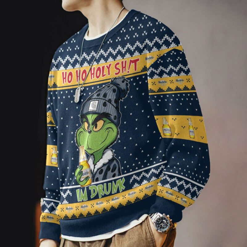 Ho Ho Holy Sh!t Im Drunk Modelo Grinch Ugly Sweater