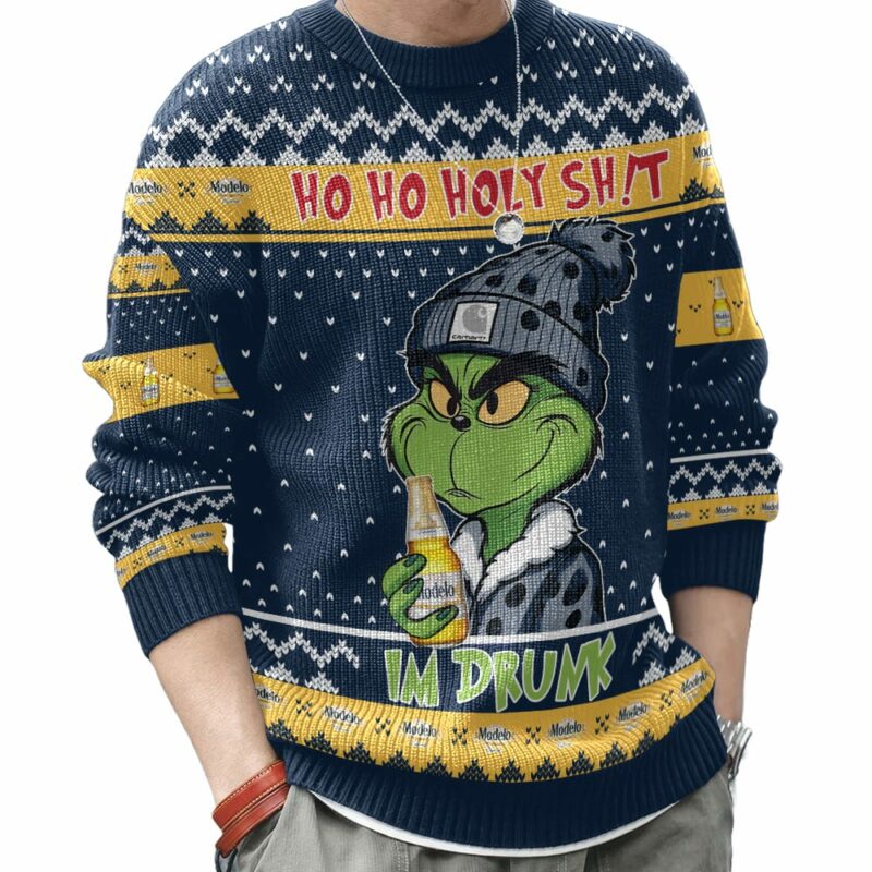 Ho Ho Holy Sh!t Im Drunk Modelo Grinch Ugly Sweater