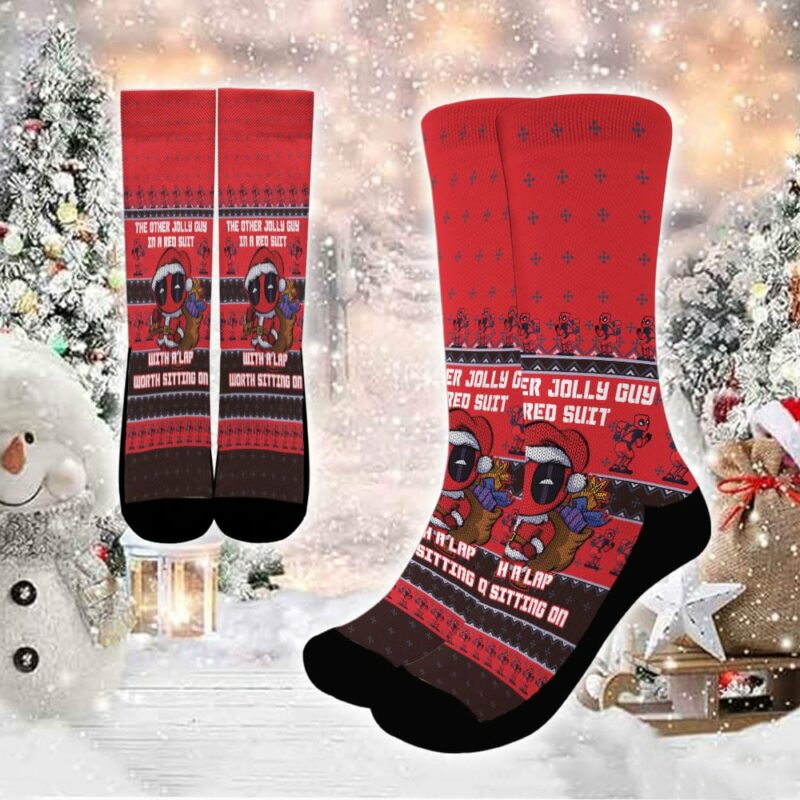 Deadpool Jolly Red Guy 3D Socks