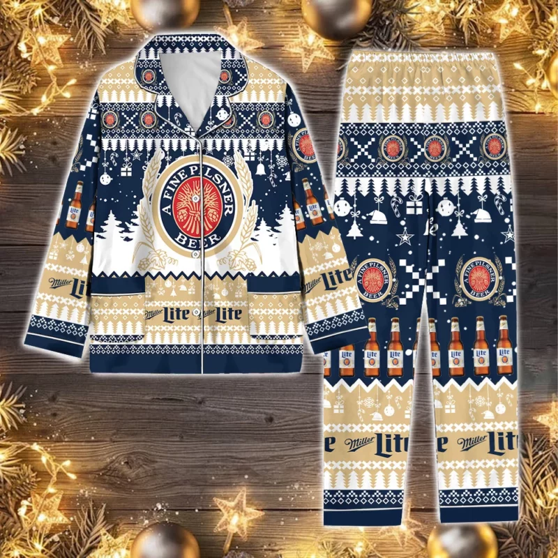 Miller Lite Pajamas Christmas Set