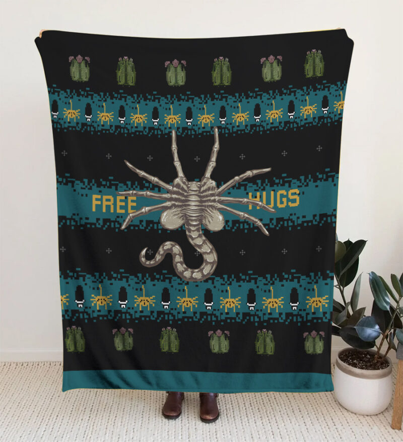 Free Hugs Alien Facehugger Blanket