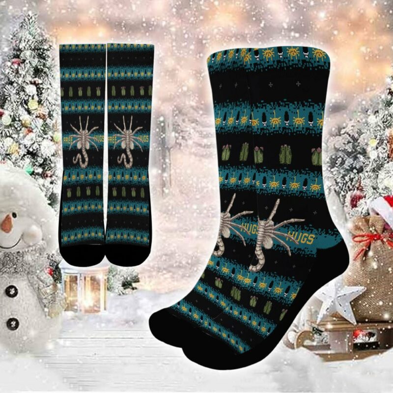 Free Hugs Alien Facehugger 3D Socks