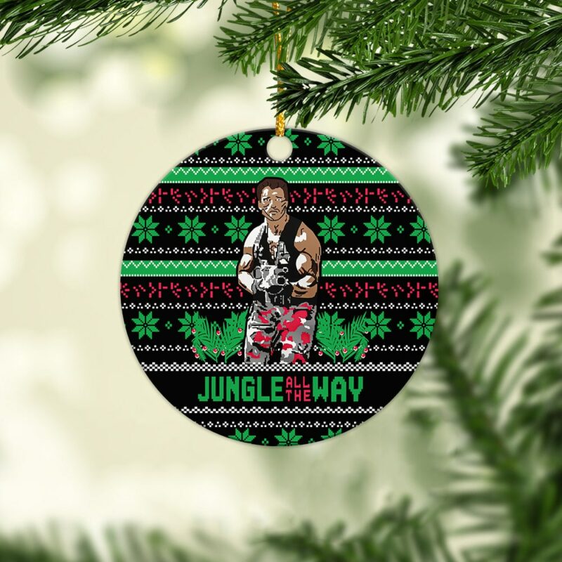 Schwarzenegger Predator "Jungle All the way" Christmas Acrylic Ornament