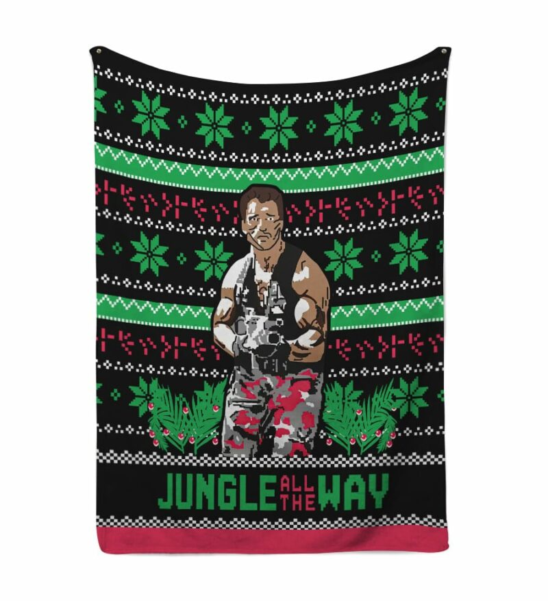 Schwarzenegger Predator "Jungle All the way" Christmas Blanket