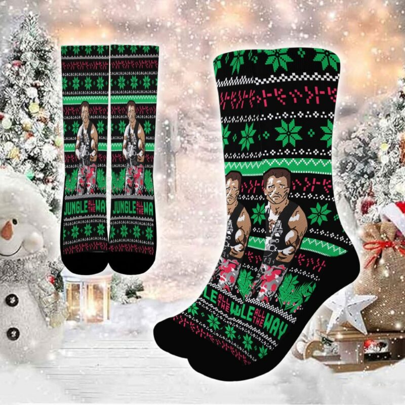 Schwarzenegger Predator "Jungle All the way" Christmas 3D Socks