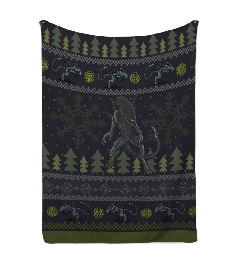 A Christmas Bug Hunt Xenomorph Blanket