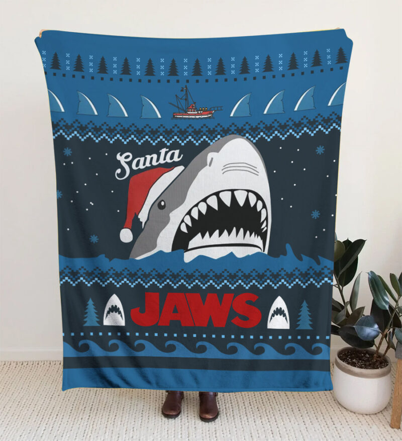 Santa Jaws Jaws Blanket