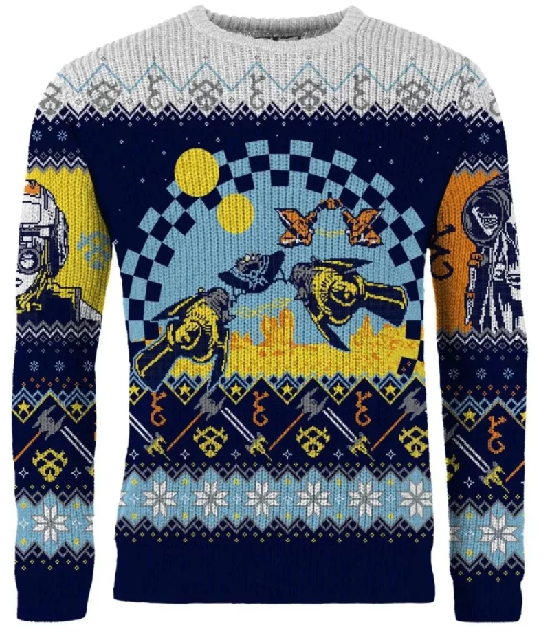 Santa's New Sleigh Pod Racer Christmas Sweater Preorder