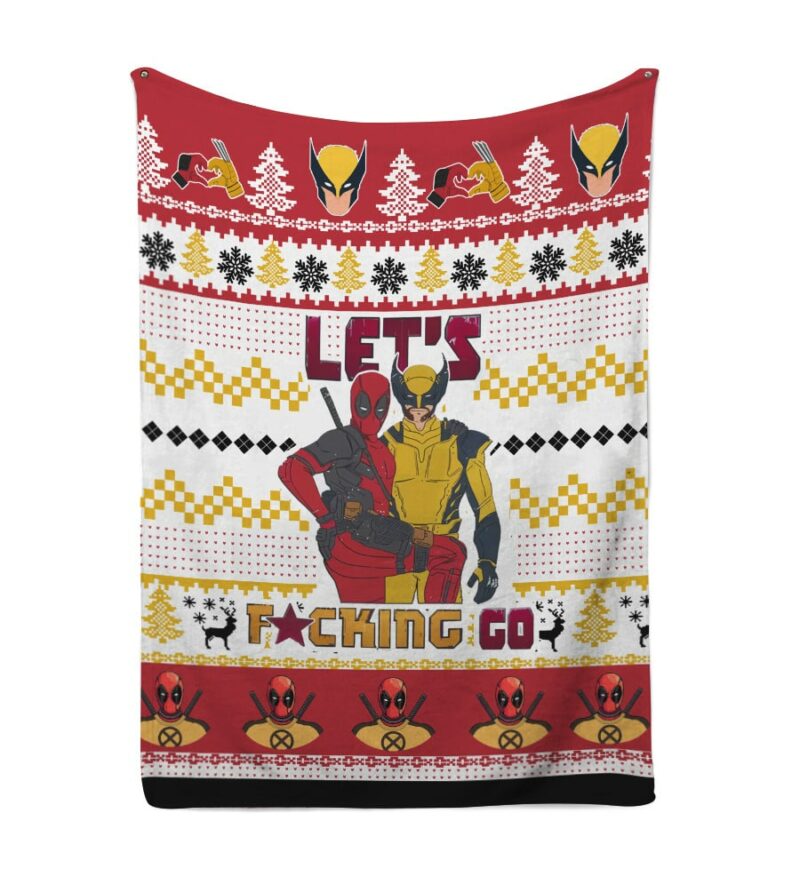 Let’s Go Deadpool Wolverine Blanket