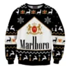 Marlboro Print Fun Ugly Christmas Sweater