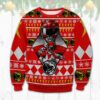 Red Power Rangers Christmas Ugly Sweater 3D