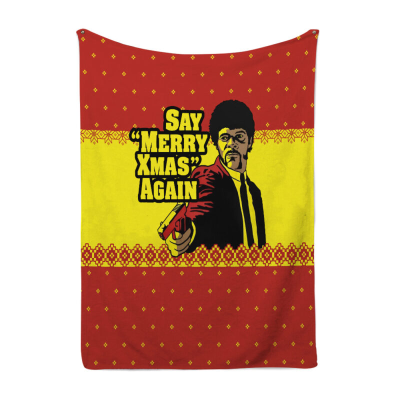 Merry Xmas Again Pulp Fiction Blanket