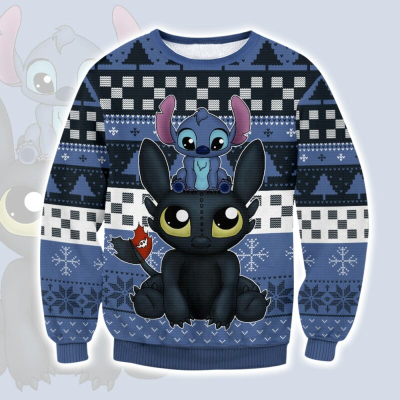 BEST Stitch and Toothless Christmas Sweater