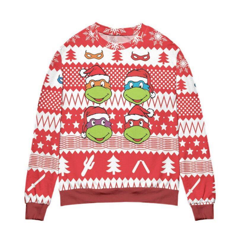 [The best selling] Ninja Turtles Christmas Knitting Pattern Ugly Christmas Sweater