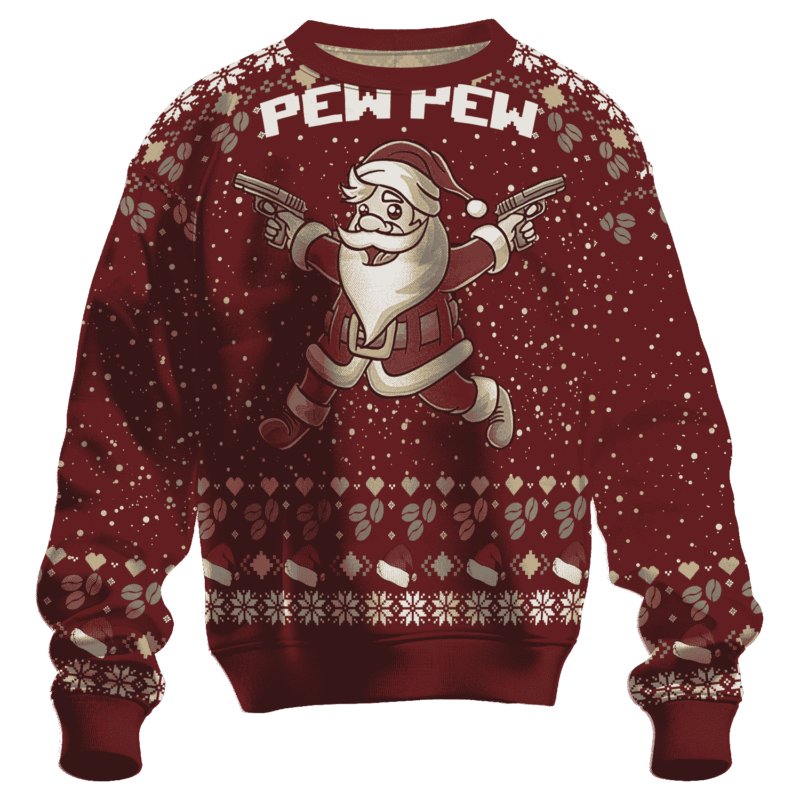 Santa Claus Pew Pew Ugly Christmas Sweater