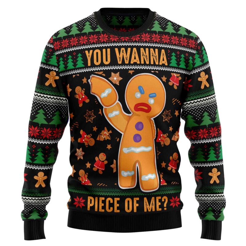 Gingerbread Man Christmas Graphic Sweater – Ugly Christmas Sweater