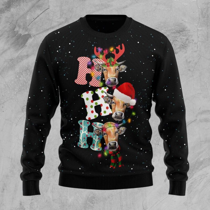 Cow Ho Ho Ho Ugly Christmas Sweaters