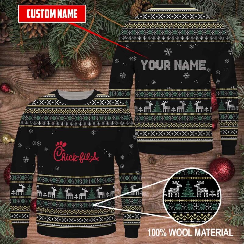 Personalized Chick-fil-A Ugly Christmas Sweater