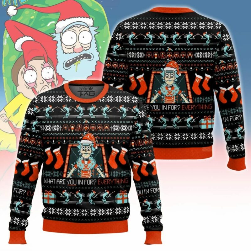 What Are You In For? Everything Rick And Morty Ugly Sweater