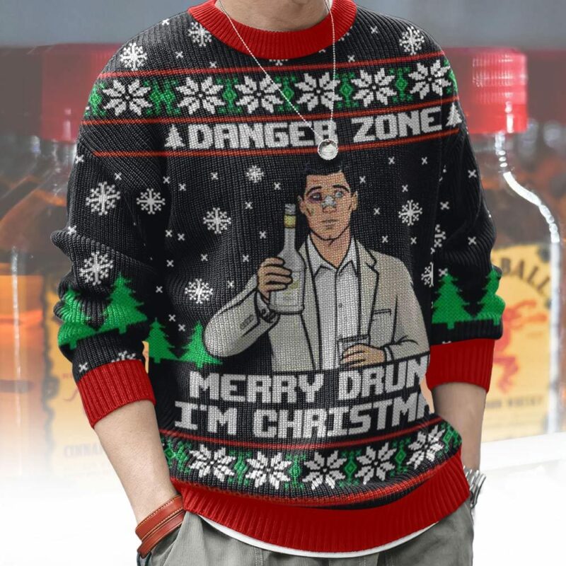 Danger Zone Merry Drunk I’m Christmas Archer Ugly Sweater