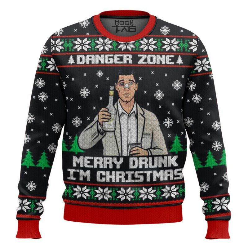 Danger Zone Merry Drunk I’m Christmas Archer Ugly Sweater