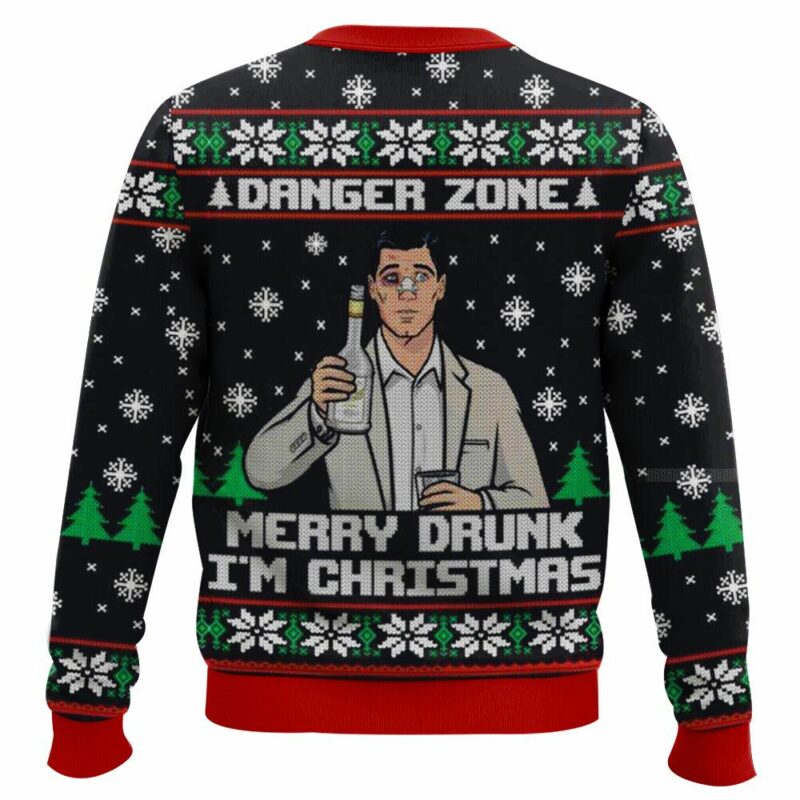 Danger Zone Merry Drunk I’m Christmas Archer Ugly Sweater