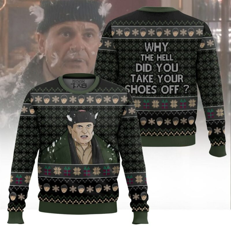 Why The Hell'd You Take Your Shoes Off? Harry Lyme Home Alone Ugly Sweater