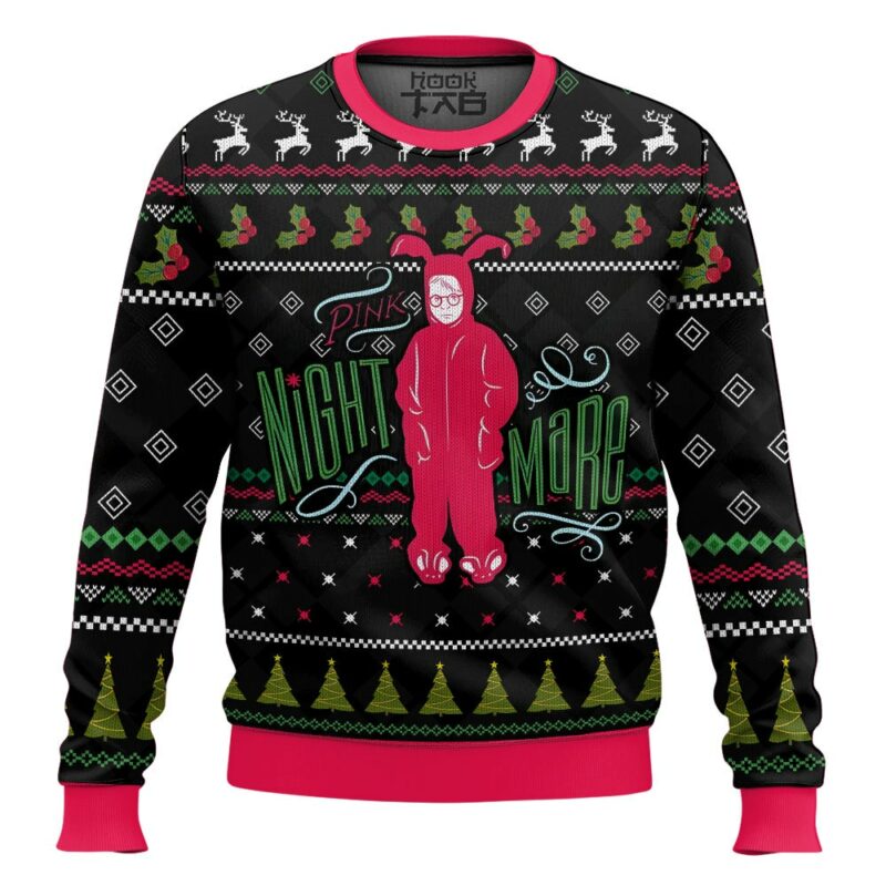 Pink Nightmare Ralphie Parker A Christmas Story Ugly Sweater