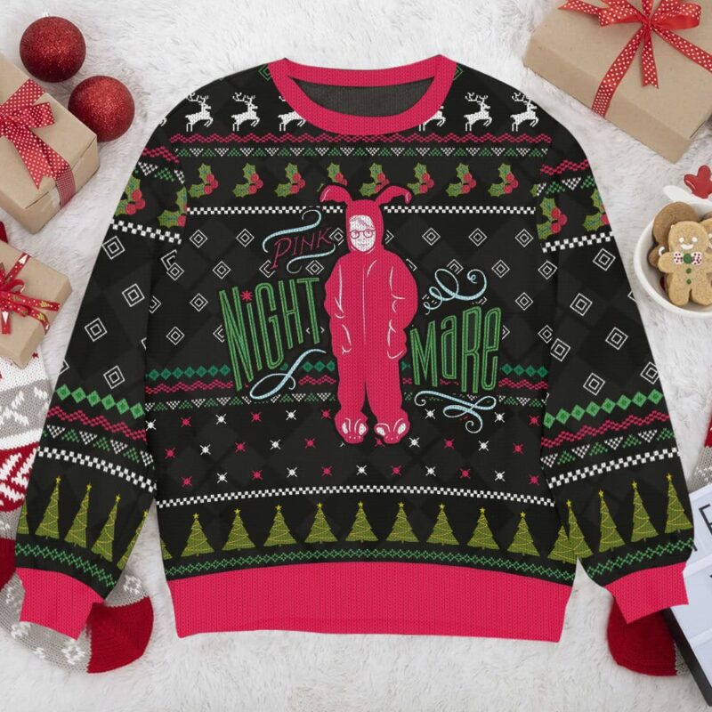 Pink Nightmare Ralphie Parker A Christmas Story Ugly Sweater