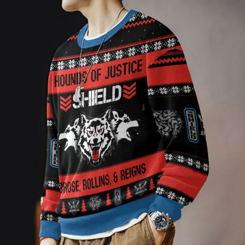 Hounds of Justice Shield WWE Ugly Sweater