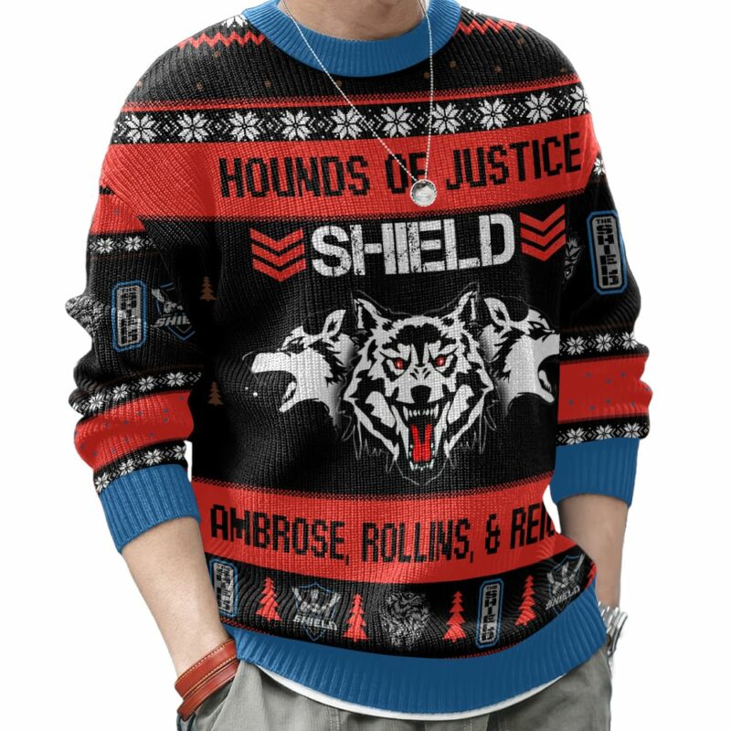 Hounds of Justice Shield WWE Ugly Sweater