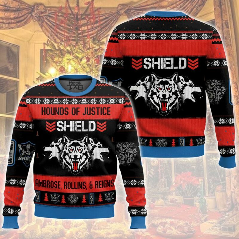 Hounds of Justice Shield WWE Ugly Sweater