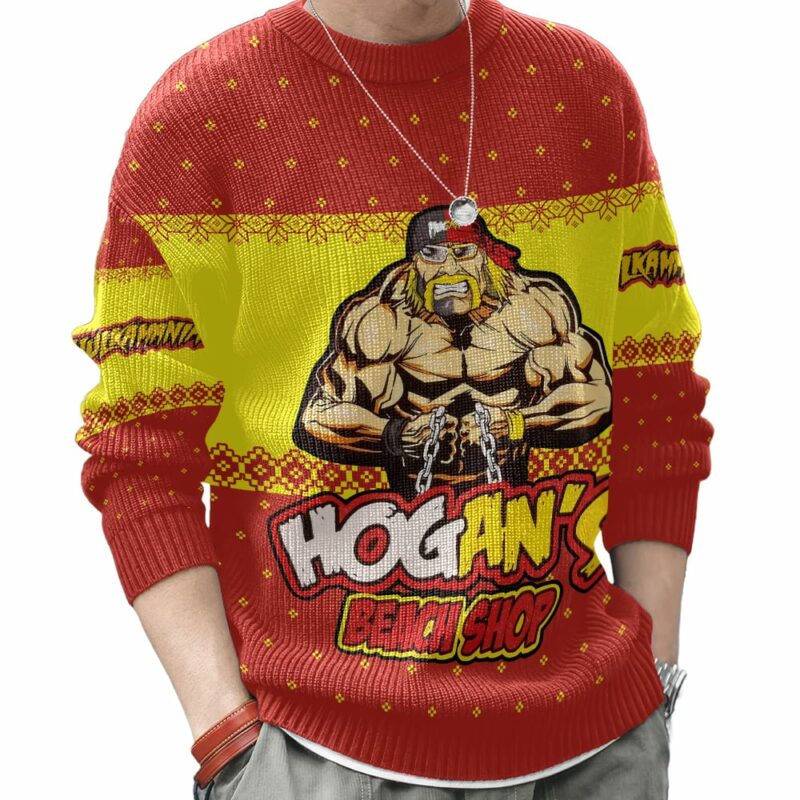 Hogan's Beach Shop Hulk Hogan WWE Ugly Sweater