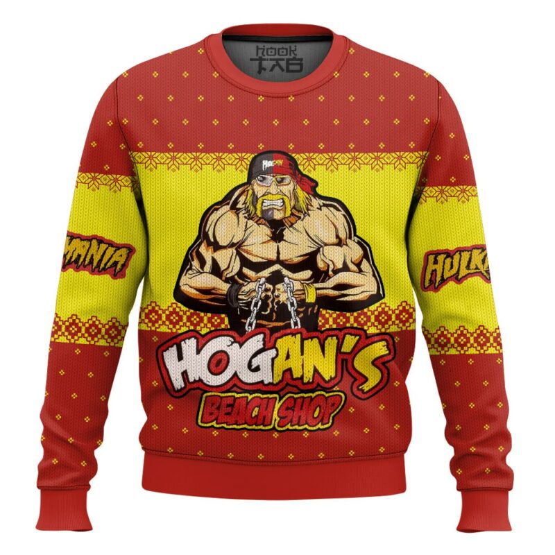 Hogan's Beach Shop Hulk Hogan WWE Ugly Sweater