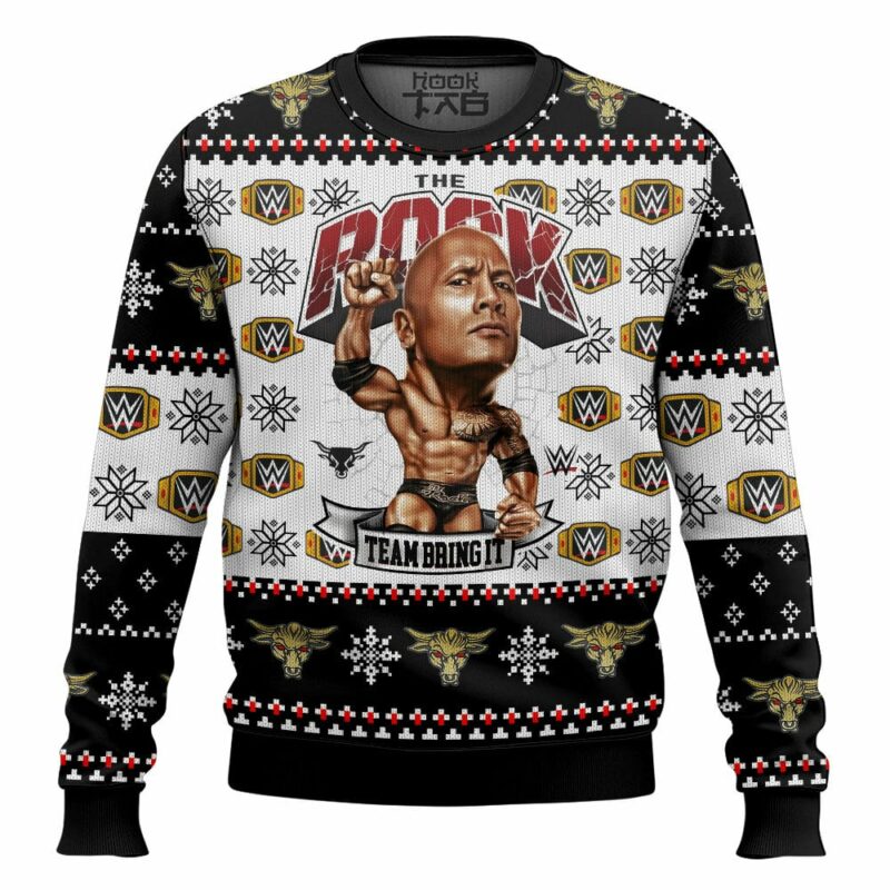 Team Bring It The Rock WWE Ugly Sweater