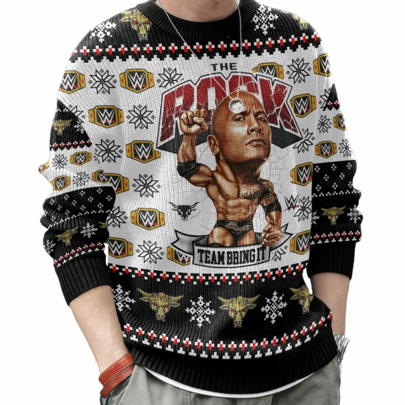 Team Bring It The Rock WWE Ugly Sweater