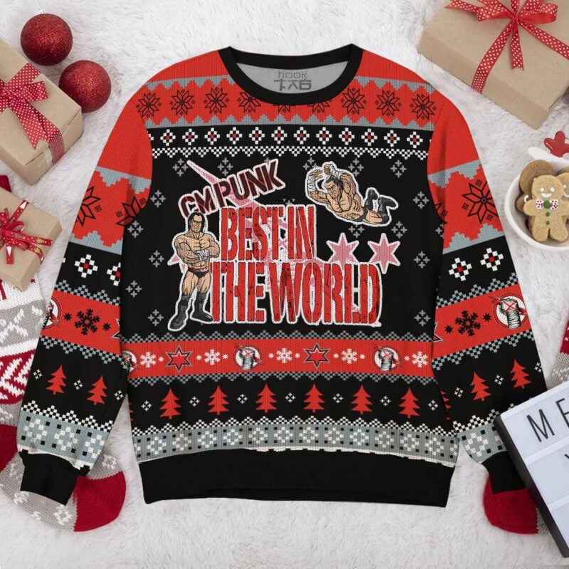 CM Punk WWE Ugly Sweater