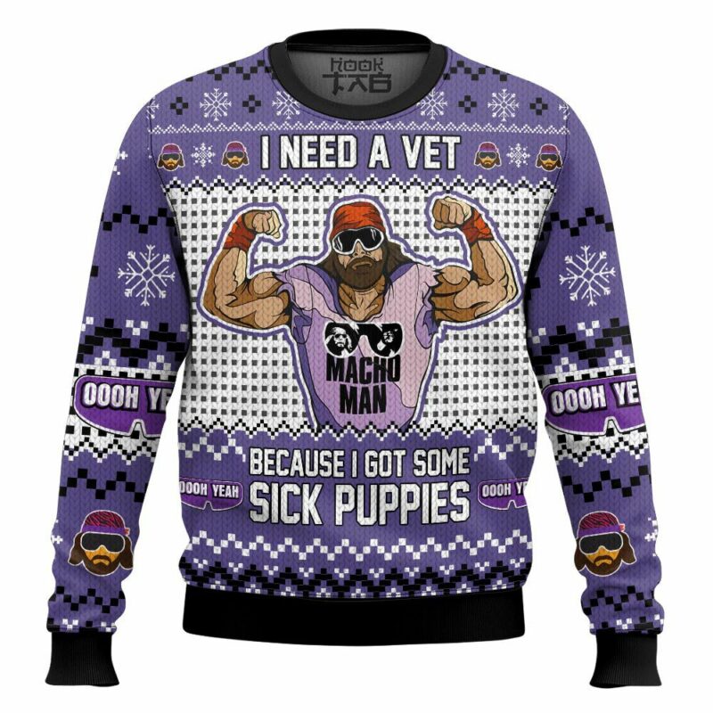 Sick Puppies Macho Man Ugly Sweater