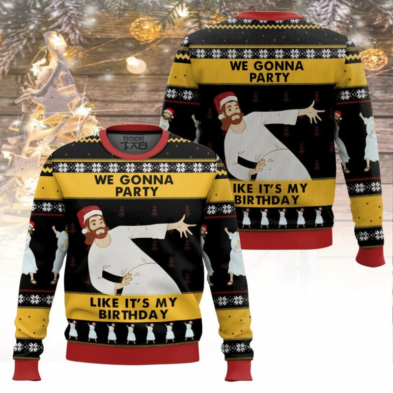 We Gonna Party Like It's My Birthday Jesus Ugly Sweater