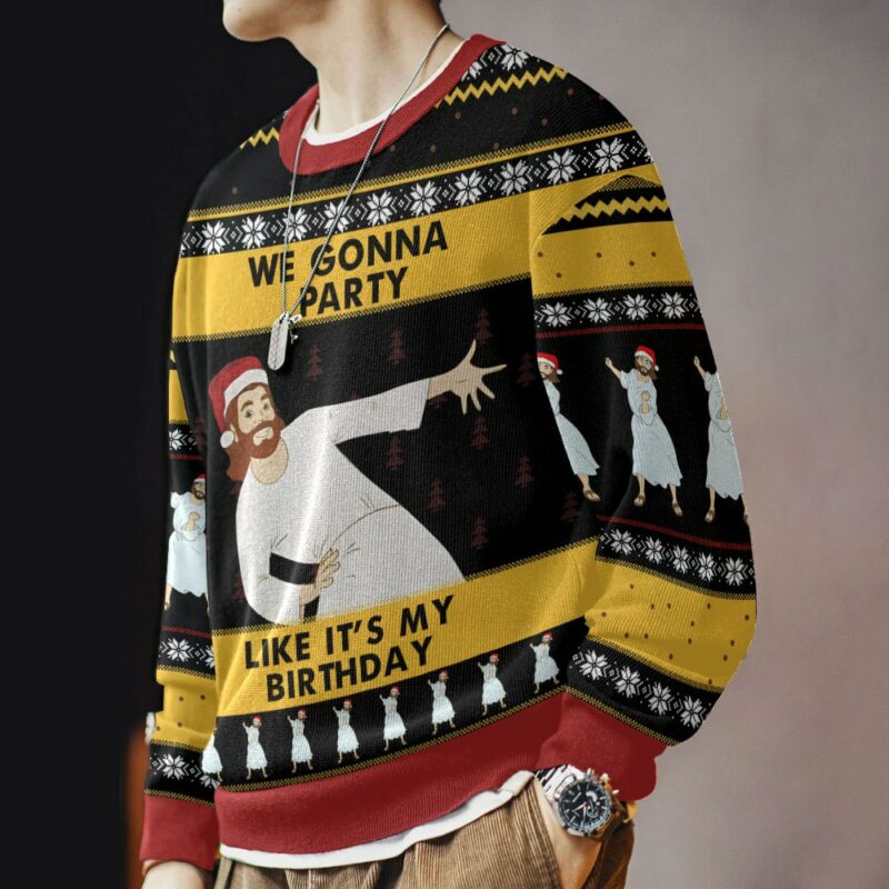 We Gonna Party Like It's My Birthday Jesus Ugly Sweater