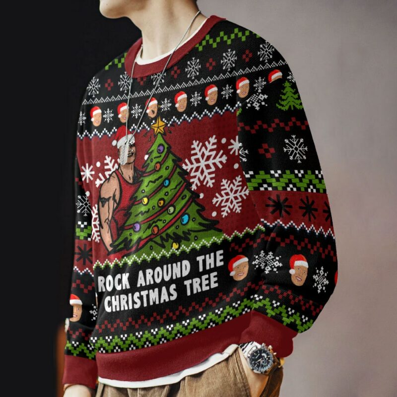 Rock Around The Christmas Tree The Rock Ugly Sweater