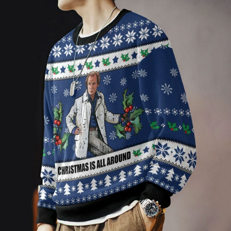 Billy Mack Christmas Is All Around Love Actually Ugly Sweater